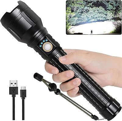 #ad Rechargeable Brightest LED Flashlight 200000 High Lumens Super Bright Powerful $88.00