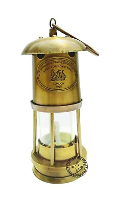 #ad #ad Antique Brass Table Lantern Glass Oil Lamp 7 inch Collectible Home Decorative NT $31.35