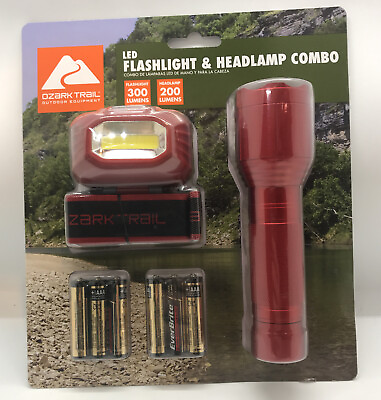 #ad New LED Flashlight amp; headlamp COMBO 300 amp; 500 Lumens included batteries $10.00