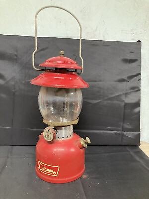 #ad Vintage 1966 Coleman Model 200A Red Lantern Made U.S.A. Pyrex Glass Globe No Box $89.00