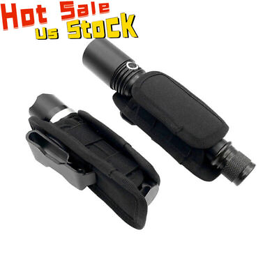 #ad Tactical 360° Flashlight Holster Duty Belt Torch Flashlight Holder Nylon Pouch $11.08