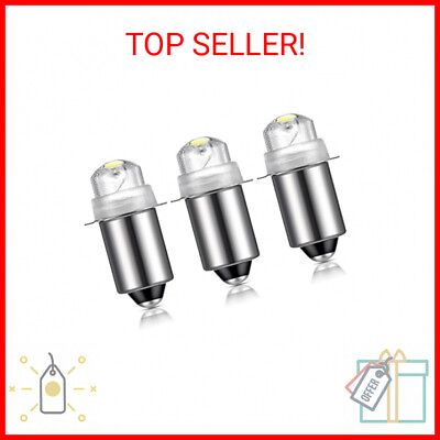 #ad 3 Piece Flashlight Bulb 55 Lumen 4.5V LED Krypton Replacement Bulb with 10 Year $12.63