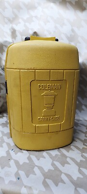 #ad 1979 Coleman Gold Yellow Clamshell Lantern Carry Storage Hard Case with funnel $59.95