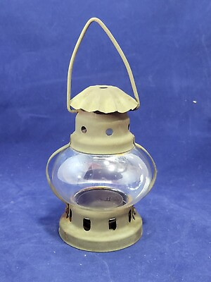 #ad Vintage Small Glass Candle Lantern Very Rustic And Old $14.50