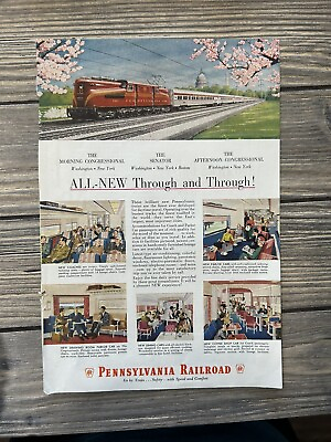 #ad Vintage Pennsylvania Railroad Transportation Ad 7” X 10” $20.99