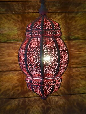 #ad Handmade Vintage Look Moroccan Metal Ceiling Light Fixture Hanging Lantern Lamps $95.32