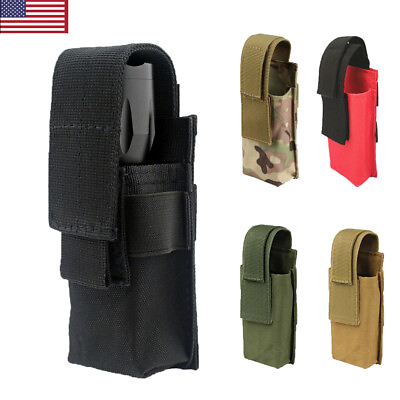#ad #ad Tactical Molle Flashlight Holder Belt Holster Flashlight Pouch Torch Carry Case $7.99
