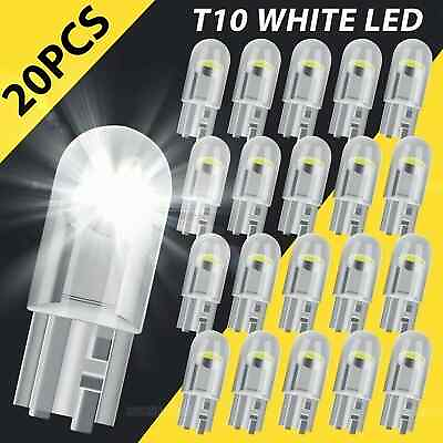 #ad 20x LED License Plate Interior Light Bulb Super White T10 194 168 W5W 2825 6000K $3.75