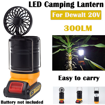 #ad New Camping Lantern LED Lamp With Mini Fan For Dewalt 20V Li ion Battery 2 In 1 $31.94