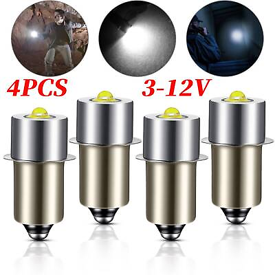 #ad 4Pcs P13.5S 3 12V LED Flashlight Bulbs Upgrade Work Lamps for Maglite Cell 3200K $11.48