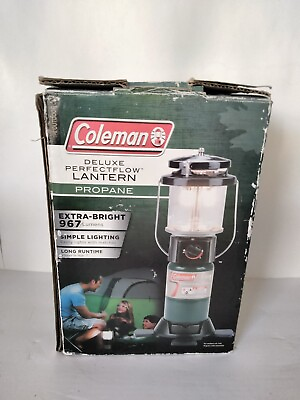 #ad Coleman Deluxe Propane 2 Mantle Lantern Green $25.00