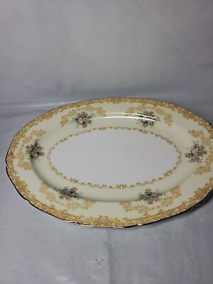 #ad Noritake Monarch Serving platter. Oval Floral Ceramic Circa 1915 $30.25