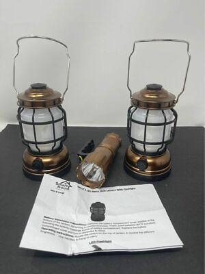 #ad NEW Battery Powered LED Retro Rustic Style Lanterns W Flashlight by Smart Home $22.49