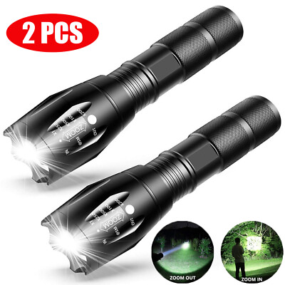 #ad Portable Zoom LED Flashlight Flash Light Torch Lantern Tactical Military Camping $11.99