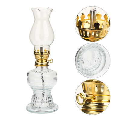 #ad Practical Vintage Portable Glass Oil Lantern Indoor Oil Lantern $15.06