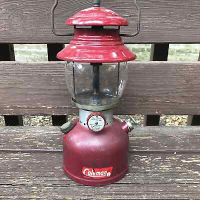 #ad Vintage Coleman 200a Red Lantern 9 61 Original Pyrex Globe $175.00