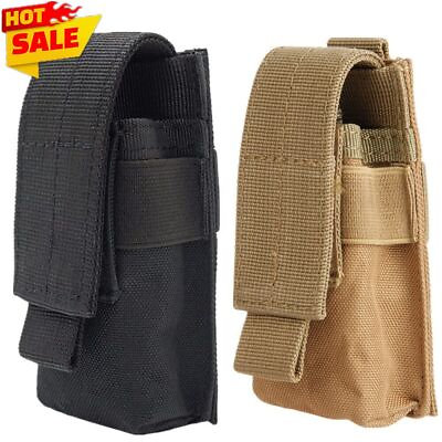 #ad Tactical Flashlight Holster Molle Adjustable Pepper Spray Pouch Holder Tools Bag $8.61