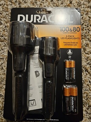 #ad Duracell Flashlight Rubberized Grip Includes 2 AAA Batteries 100 and 80 lumen $18.00