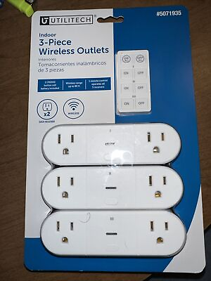 #ad Utilitech Indoor 3 Piece Indoor Wireless Outlets with Remote Control #5071935 $15.00