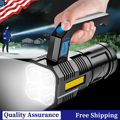 #ad Brightest 9900000LM LED USB Rechargeable Tactical Torch Spotlight Flashlight COB $8.79