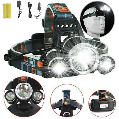 #ad 100000LM Super Bright LED Headlamp Rechargeable Head Light Flashlight Torch Lamp $10.96