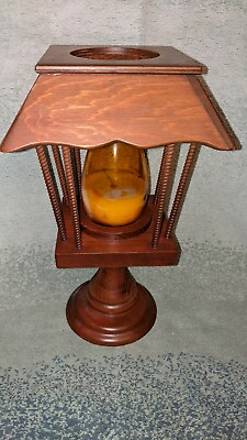#ad Vintage Wooden Lantern with Glass Candle Insert by Great Smoky Mts. $22.99