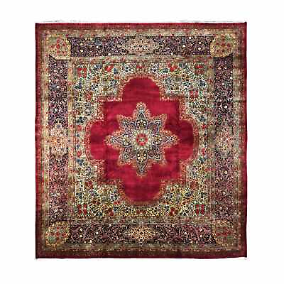 #ad 11#x27;8quot;x13#x27;2quot; Red Antique Zoroastrian Karman Wool Hand Knotted 300 KPSI Rug R78084 $7113.60