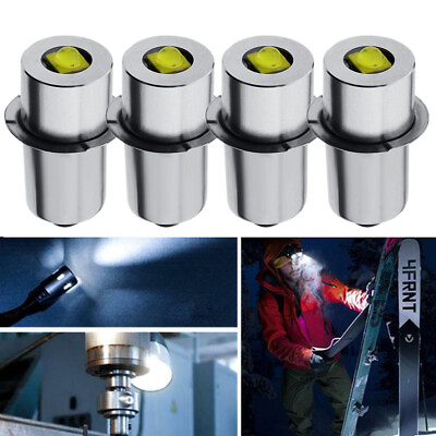 #ad 4Pcs P13.5S 3W LED Flashlight Bulbs Replacement White Light for DC 6 24V Cell $15.97