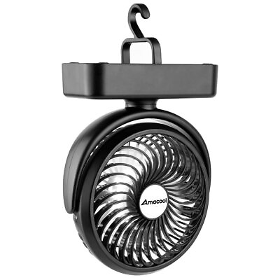 #ad Portable Camping Fan LED Lantern Rechargeable Battery Operated Hanging Hook $32.19