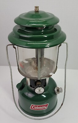 #ad VTG Coleman Green Outdoor Camping Lantern Model 220K 04 1980 Glass Globe Rare $39.99