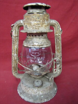 #ad Antique US Made Dietz Little Wizard Clear Embossed Globe Lantern #5 $29.74