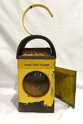 #ad Large Metal Vintage Railway Lantern Caution Light Dorman Smith $35.00