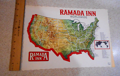 #ad #ad Vintage Ramada Inn Paper Restaurant Placemat Mid Century Springprint Ohio #452 $15.99