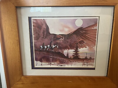 #ad Daniel Long Soldier Original Print “Mother Earth” In Frame Native American Art $59.99