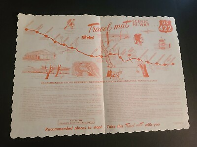 #ad #ad Vintage U.S. 422 Road Highway Paper Restaurant Travel Mat $19.99