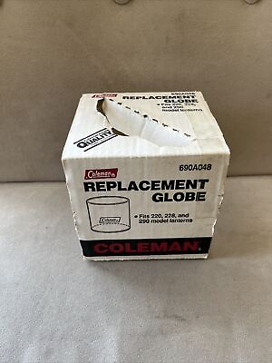 #ad Vintage Coleman Pyrex Red Print Glass Globe Coleman Model 220 Lantern Replace $39.95