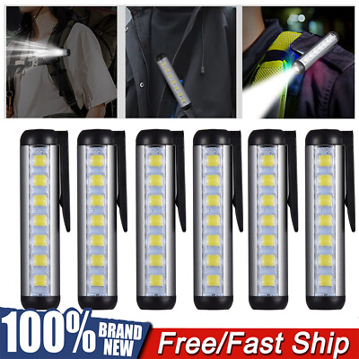 #ad 1 6 X LED Flashlight Rechargeable Magnetic Portable Mini Pen Clip Pocket Light $18.50