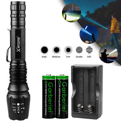 #ad Rechargeable LED Flashlight Super Bright Tactical High Powered Zoom Torch Lamp $14.99