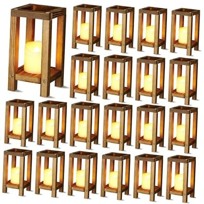#ad Wedding Mini Wooden Candle Lantern Set Mini Decorative 48 Natural Color $68.78