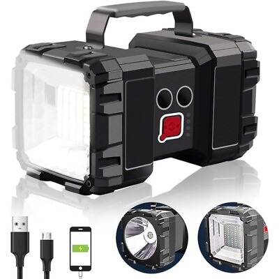 #ad Rechargeable Flashlight LED Spotlight 15000 Capacity 4000LM Waterproof Camping $48.28