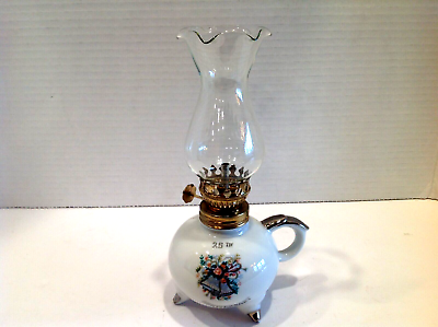 #ad #ad Enesco Porcelain Oil Lantern Lamp 25th Anniversary Japan Foil Tag $5.99