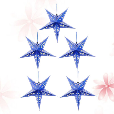 #ad 5PCS 30CM Star Paper Lantern Star Hanging Decorations Star Lamp Shade $10.57