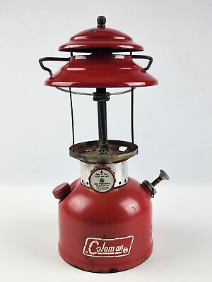 #ad Vintage Coleman Model 200a red Lantern Dated 7 71 Missing Globe Untested $139.99