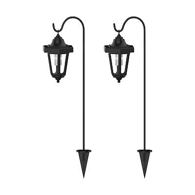 #ad Solar LED Hanging Coach Lanterns ? Black Set of 2 $26.33