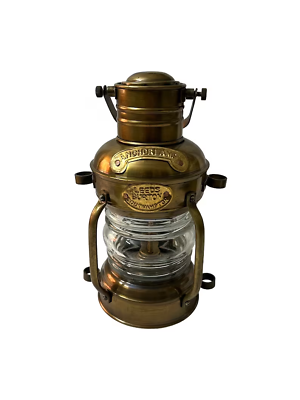 #ad Nautical Ships Lamp Lantern Brown Antique Finish Oil Lantern Vintage Nautical $89.59