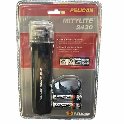 #ad pelican mitylite 2430 Flashlight With 2 Batteries Some Batteries Gone Bad $12.00