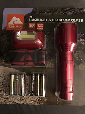 #ad New LED Flashlight amp; headlamp COMBO 300 amp; 500 Lumens included batteries $11.50