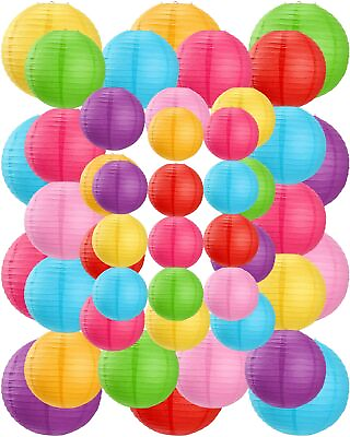#ad #ad 160 Pcs Colorful Paper Lanterns Hanging Rainbow Round Lanterns Paper Lantern ... $89.88