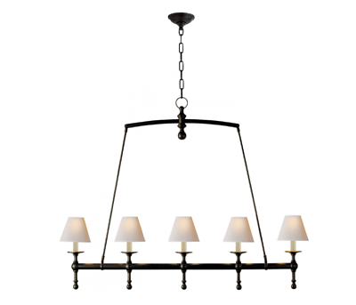 #ad Visual Comfort SL 5811BZ Classic 45quot; Linear Chandelier w Natural Paper Shades $844.99