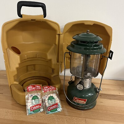 #ad Vintage 10 72 Coleman Lantern With Coleman Yellow Carrying Case Has Some Rust $79.99